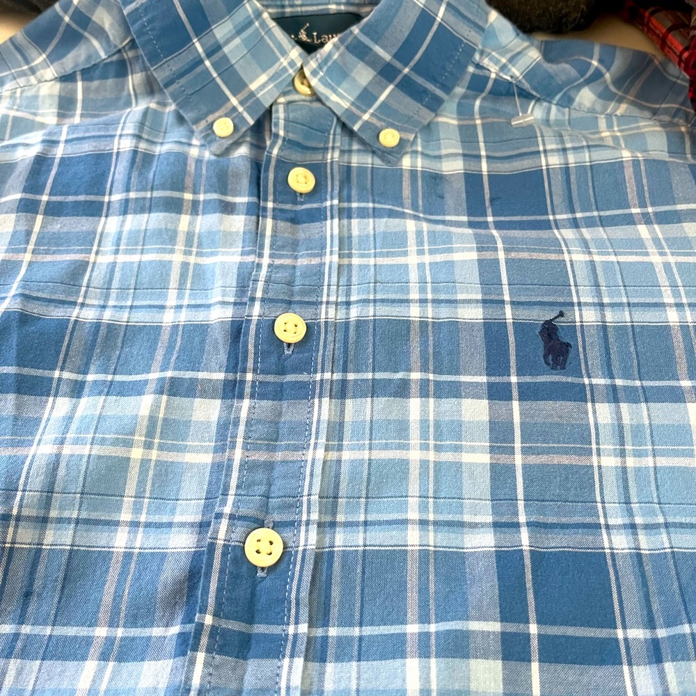 Polo Ralph Lauren Boys shirt Size 10/12 Plaid Long Sleeve Button Down,Po…